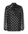 Dolce & Gabbana Polka-dot Chiffon Pussy-bow Blouse In Black