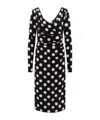 Dolce & Gabbana Satin Midi Dress With Polka-dot Print: In Black