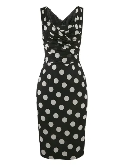 Pre-owned Dolce & Gabbana Polka-dot Print Silk Dress