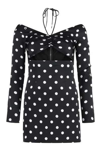 DOLCE & GABBANA DOLCE & GABBANA POLKA-DOT PRINT SILK MINI DRESS