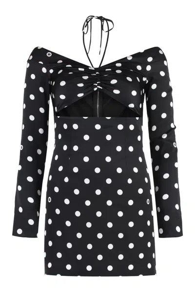 DOLCE & GABBANA POLKA-DOT PRINT SILK MINI DRESS
