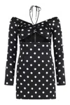 Dolce & Gabbana Polka-dot Print Silk Mini Dress In Black