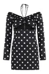 Dolce & Gabbana Polka-dot Print Silk Mini Dress In Black
