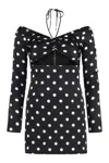 Dolce & Gabbana Polka-dot Print Silk Mini Dress In Black