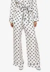 Dolce & Gabbana Silk Polka Dot Print Pajama In White