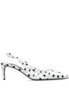 Dolce & Gabbana Polka Dot-print Slingback Pumps In White