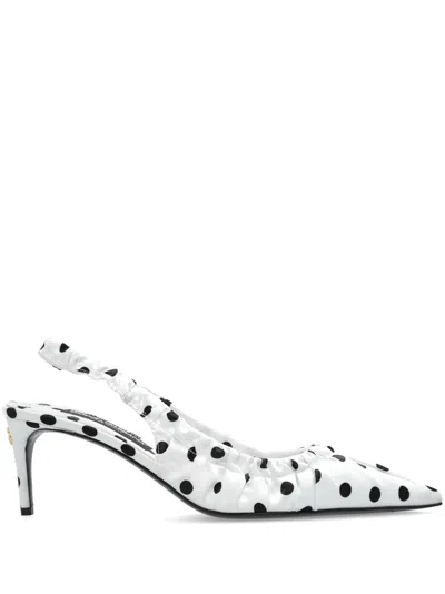 DOLCE & GABBANA POLKA DOT-PRINT SLINGBACK PUMPS