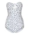Dolce & Gabbana Polka-dot Strapless One-piece Swimsuit In White