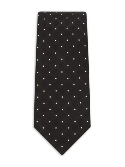 Dolce & Gabbana Polka-dot Print Tie In Black