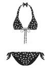 Dolce & Gabbana Black Polka Dot Bikini Set In Black