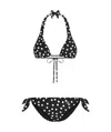 Dolce & Gabbana Black Polka Dot Bikini Set In Black