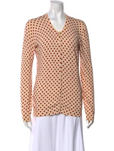 Pre-owned Dolce & Gabbana Polka Dot Print V-neck Sweater In Neutral