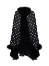 Dolce & Gabbana Polka-dot Printed Chiffon Cape In Black
