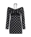 Dolce & Gabbana Polka-dot Print Silk Mini Dress In Black