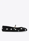Dolce & Gabbana Odette Polka-dot Satin Ballet Flats In Black