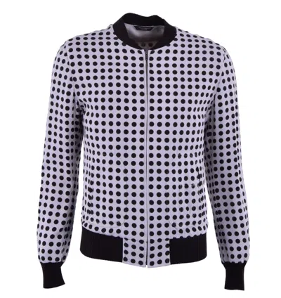 Pre-owned Dolce & Gabbana Polka Dot Printed Viscose Bomber Jacket Brown Beige 04594