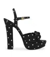 Dolce & Gabbana Keira Embellished Polka-dot Satin Sandals In Multi