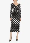 Dolce & Gabbana Satin Midi Dress With Polka-dot Print: In Monochrome