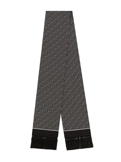 Dolce & Gabbana Polka Dot Scarf In Black