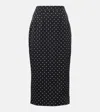 Dolce & Gabbana Logo Polka-dot Print Marquisette Midi Pencil Skirt In Black