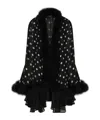 Dolce & Gabbana Polka-dot Printed Chiffon Cape In Black
