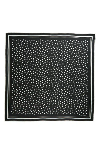 Dolce & Gabbana Polka Dot-print Silk Scarf In Black