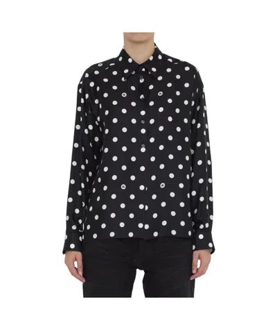 DOLCE & GABBANA DOLCE  GABBANA POLKA-DOT PRINTED TWILL SHIRT