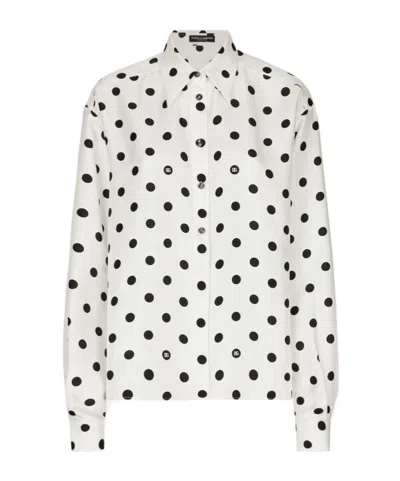 DOLCE & GABBANA POLKA-DOT SILK SHIRT