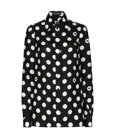 DOLCE & GABBANA DOLCE  GABBANA MAMBO POLKA DOT PRINT SHIRT