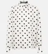 Dolce & Gabbana Polka Dot Silk Shirt With Elegant Button Closure And Stylish Tie Detail In Pois Med 1.5 F.bianc