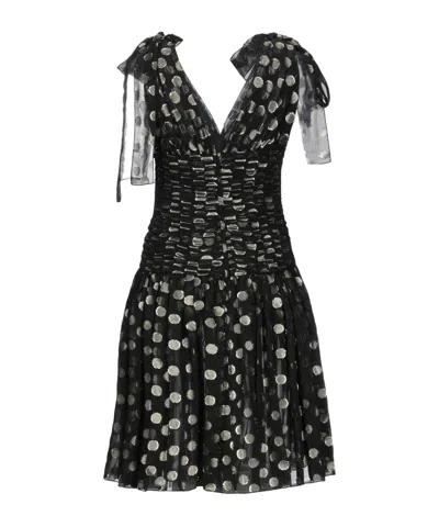 Dolce & Gabbana Polka Dot Sleeveless Dress In Purple