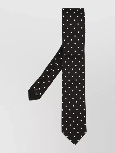 Dolce & Gabbana Polka Dot Standard Width Tie Design In Black