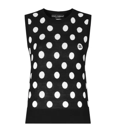 Dolce & Gabbana Dolce&gabbana Women Top With Polka-dot Motif In Black