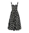 Dolce & Gabbana Pleated Polka-dot Cotton-poplin Midi Dress In Multi