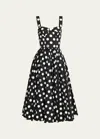 Dolce & Gabbana Pleated Polka-dot Cotton-poplin Midi Dress In Black Prt
