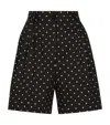 Dolce & Gabbana Pleated Polka-dot Cotton-blend Twill Shorts In Multi