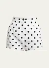 Dolce & Gabbana Polka-dot High-rise Cotton-blend Shorts In White Prt