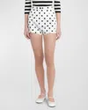 Dolce & Gabbana Polka-dot High-rise Cotton-blend Shorts In White Prt