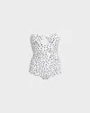 Dolce & Gabbana Polka Dots One-piece Swimsuit In Black,white