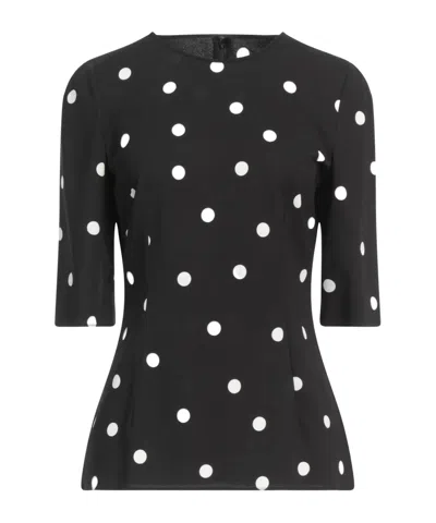 Dolce & Gabbana Polka Dot Tops In Black