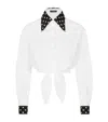 Dolce & Gabbana Polka Dot Print Cropped Shirt In Multi