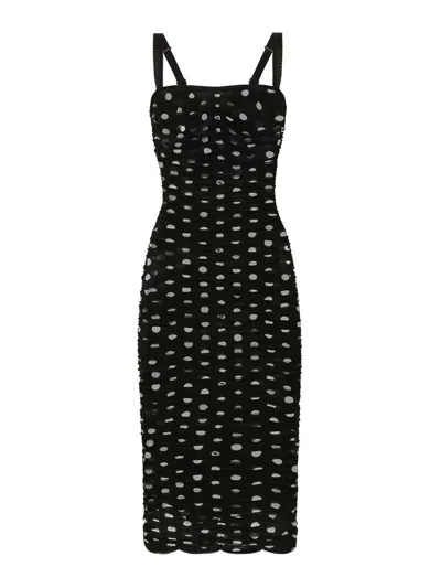 DOLCE & GABBANA VESTIDO MIDI - NEGRO