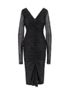 Dolce & Gabbana Polka Dots Tulle Draped Midi Dress