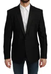 Dolce & Gabbana Black Single Breasted Formal Wool Blazer In Black