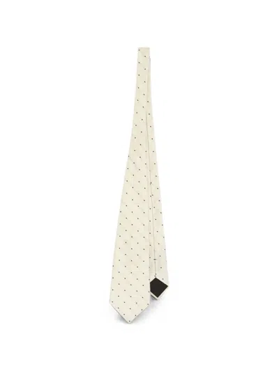 Dolce & Gabbana Polka-dot Jacquard Tie In Neutral