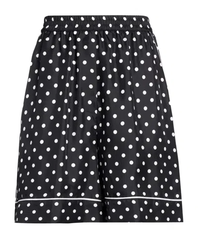 Dolce & Gabbana Polkadot Shorts In Black