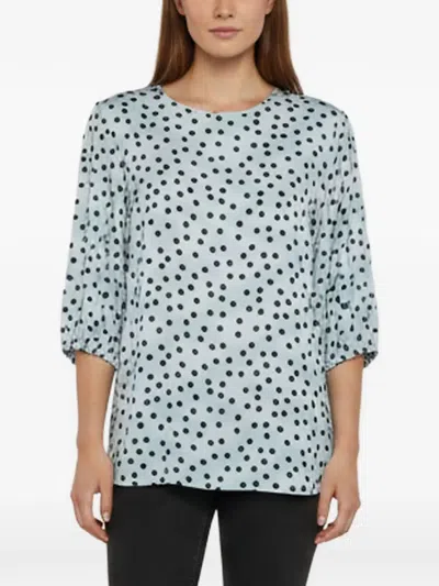 Pre-owned Dolce & Gabbana Polka-dot Silk Blouse In Blue