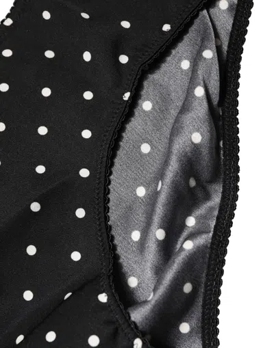 Dolce & Gabbana Polka-dot Silk Brief In Black