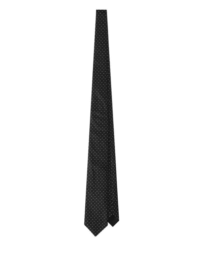 Dolce & Gabbana Polka-dot Silk Tie In Black