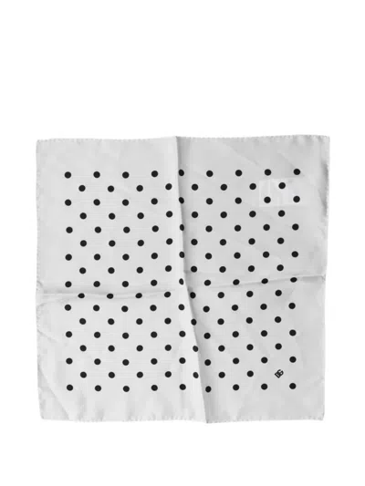 Dolce & Gabbana Polka Dot Square Neck Handkerchief Scarf In White